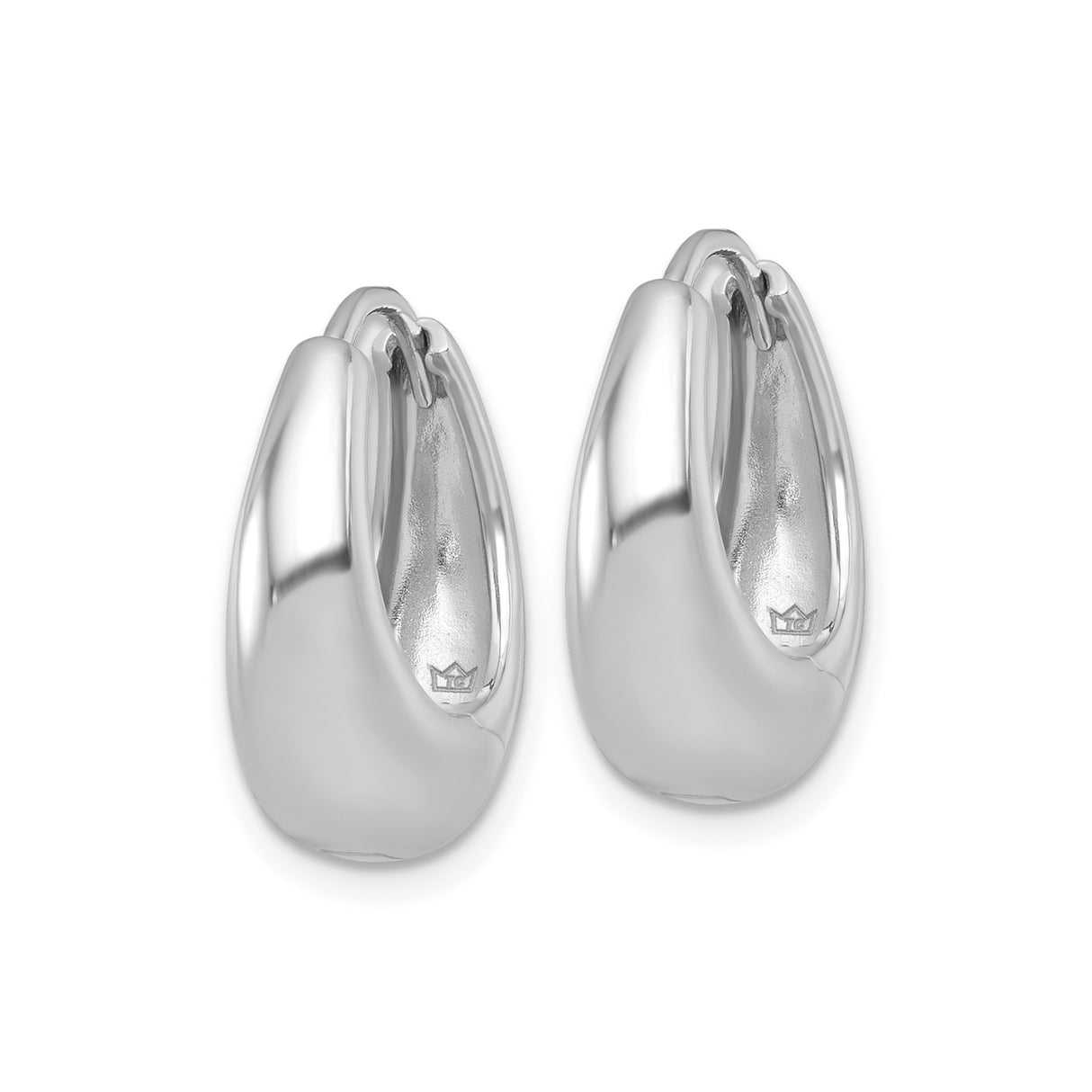 Sterling Silver Teardrop Hoop Earrings, Polished Modern Oval Design for Women, 4cm Diameter