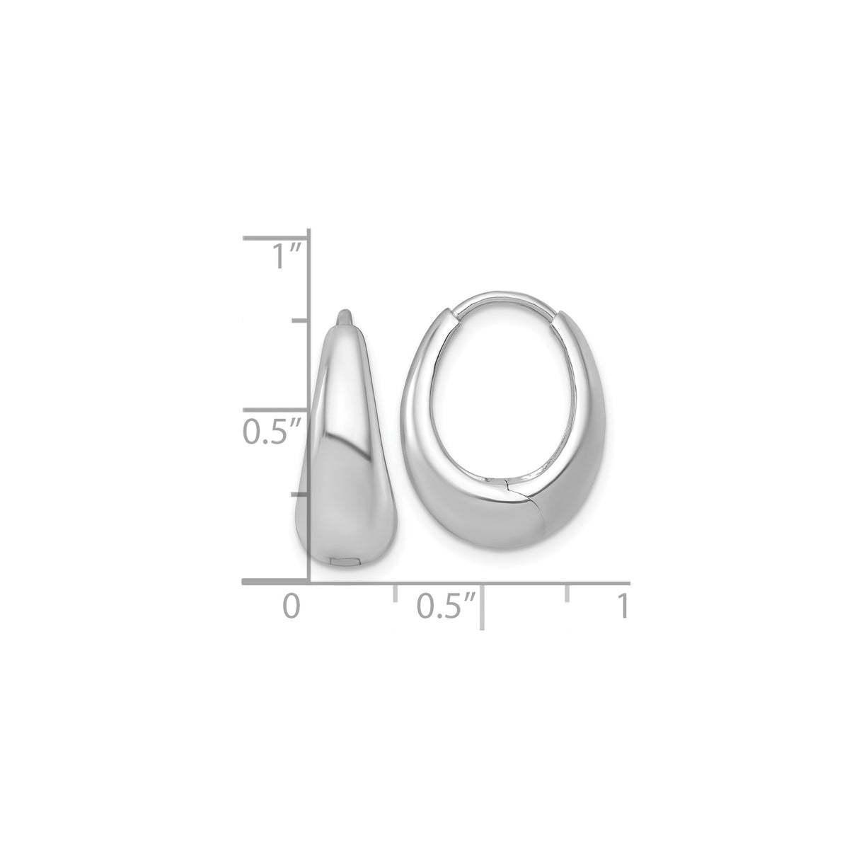 Sterling Silver Teardrop Hoop Earrings, Polished Modern Oval Design for Women, 4cm Diameter