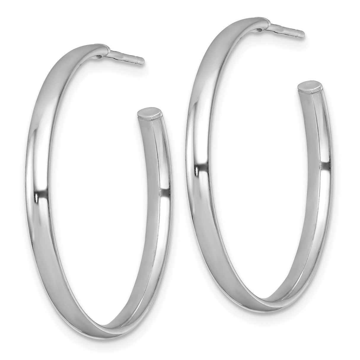 Sterling Silver Hoop Earrings, Smooth Polished Lightweight Circular Design for Women