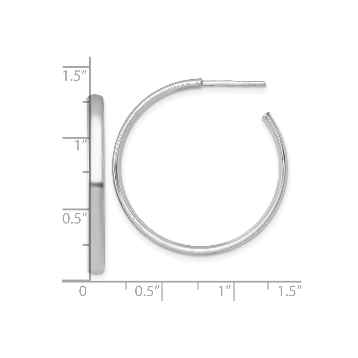 Sterling Silver Hoop Earrings, Smooth Polished Lightweight Circular Design for Women