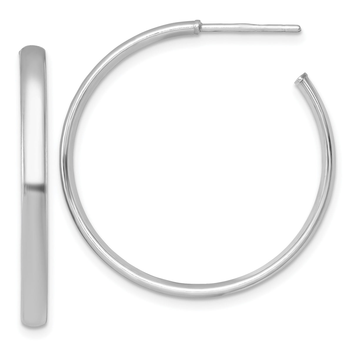 Sterling Silver Hoop Earrings, Smooth Polished Lightweight Circular Design for Women