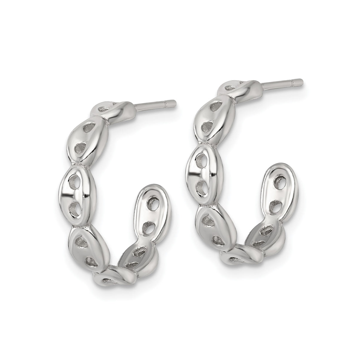 Sterling Silver Bamboo Hoop Earrings, Textured Oval Design with Nature Motif for Women