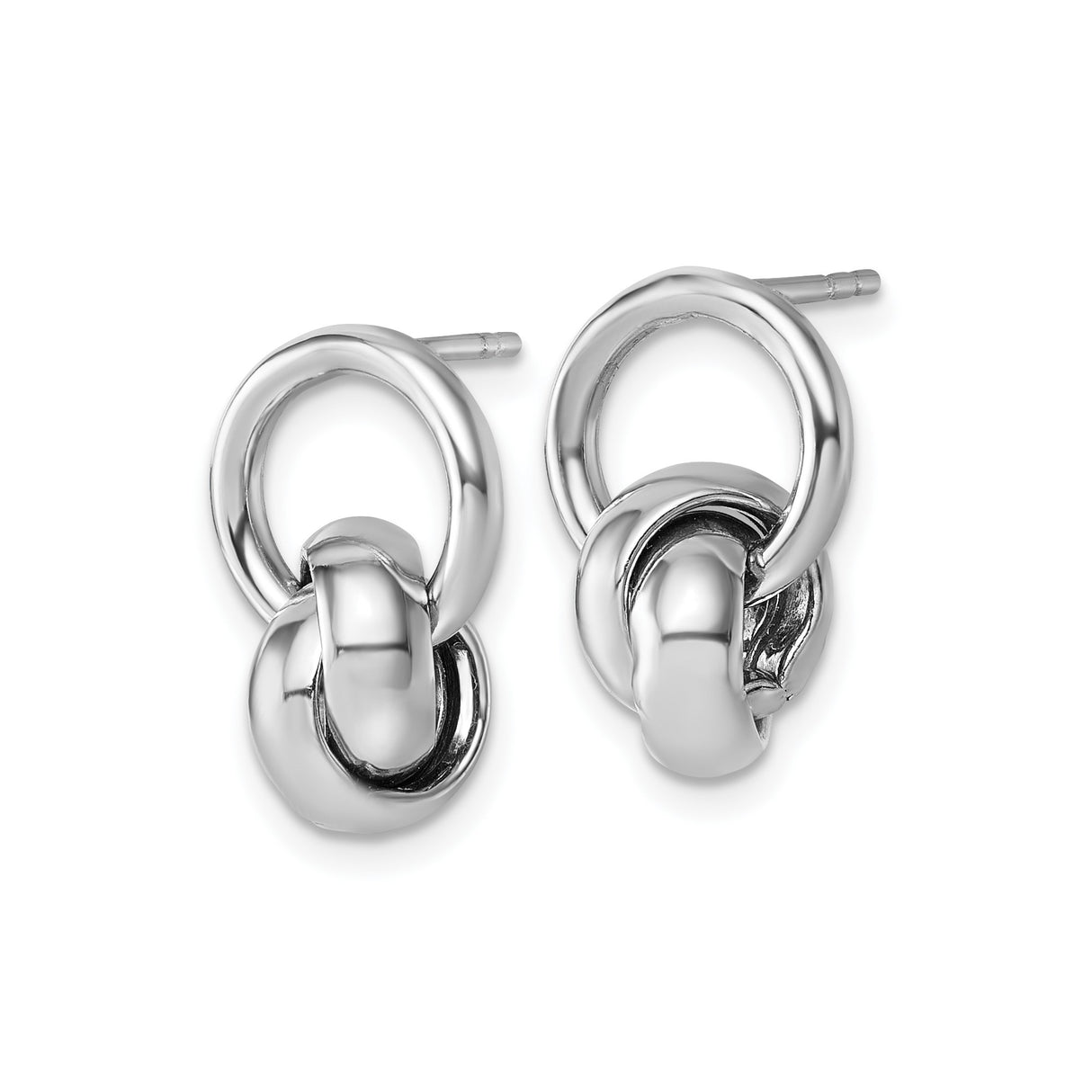 Sterling Silver Knot Stud Earrings, Interlocking Loop Design, Minimalist Unity Style