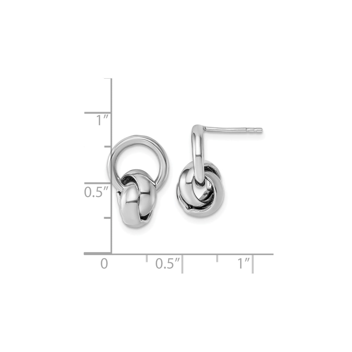 Sterling Silver Knot Stud Earrings, Interlocking Loop Design, Minimalist Unity Style