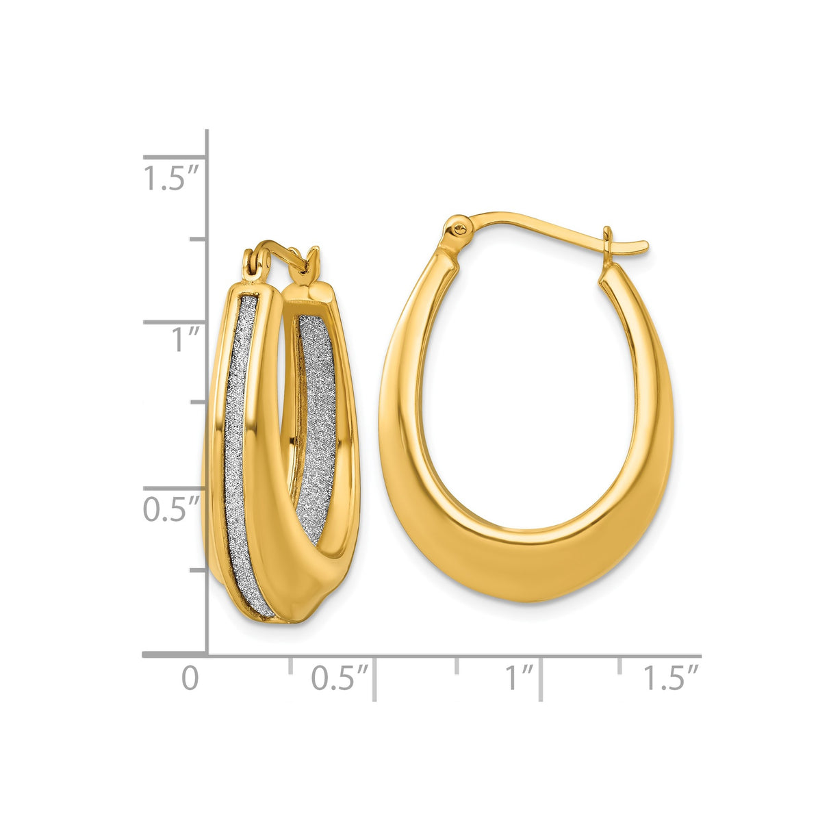 Sterling Silver Twisted Teardrop Hoop Earrings, Dual Tone Textured Oval Drop Design for Women