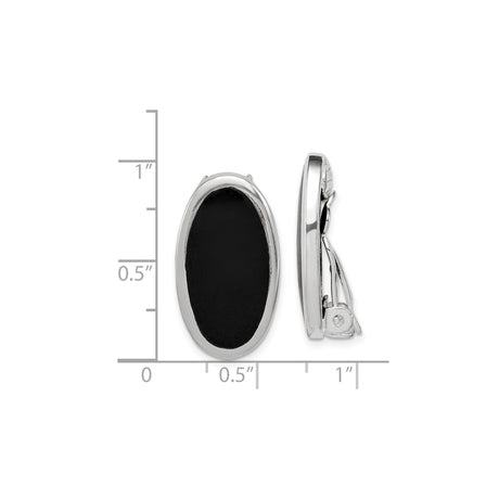 Sterling Silver Cufflinks with Black Onyx, Classic Oval Design for Men