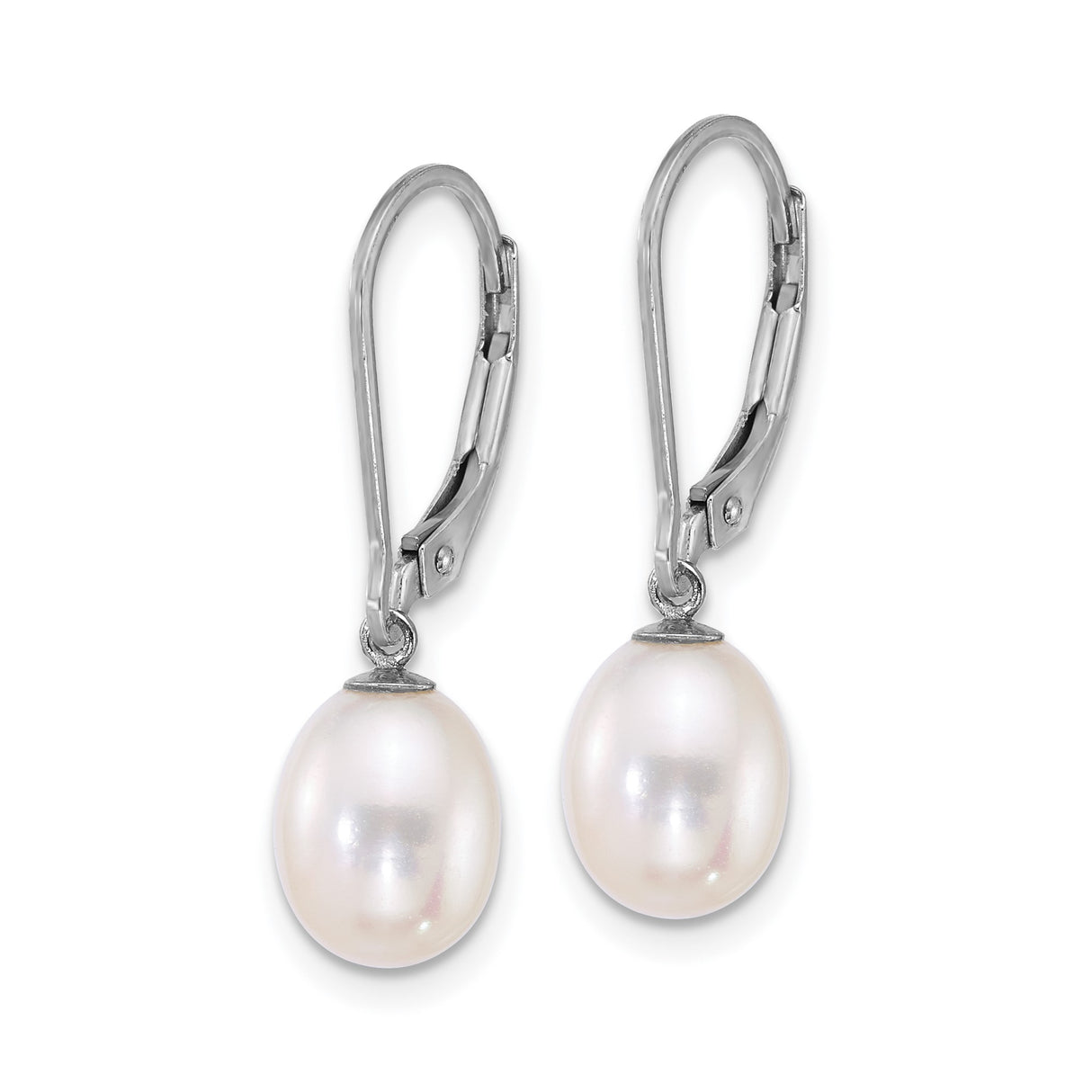 Sterling Silver Drop Earrings with Interchangeable Cultured Freshwater Pearls, Black and White Dangles