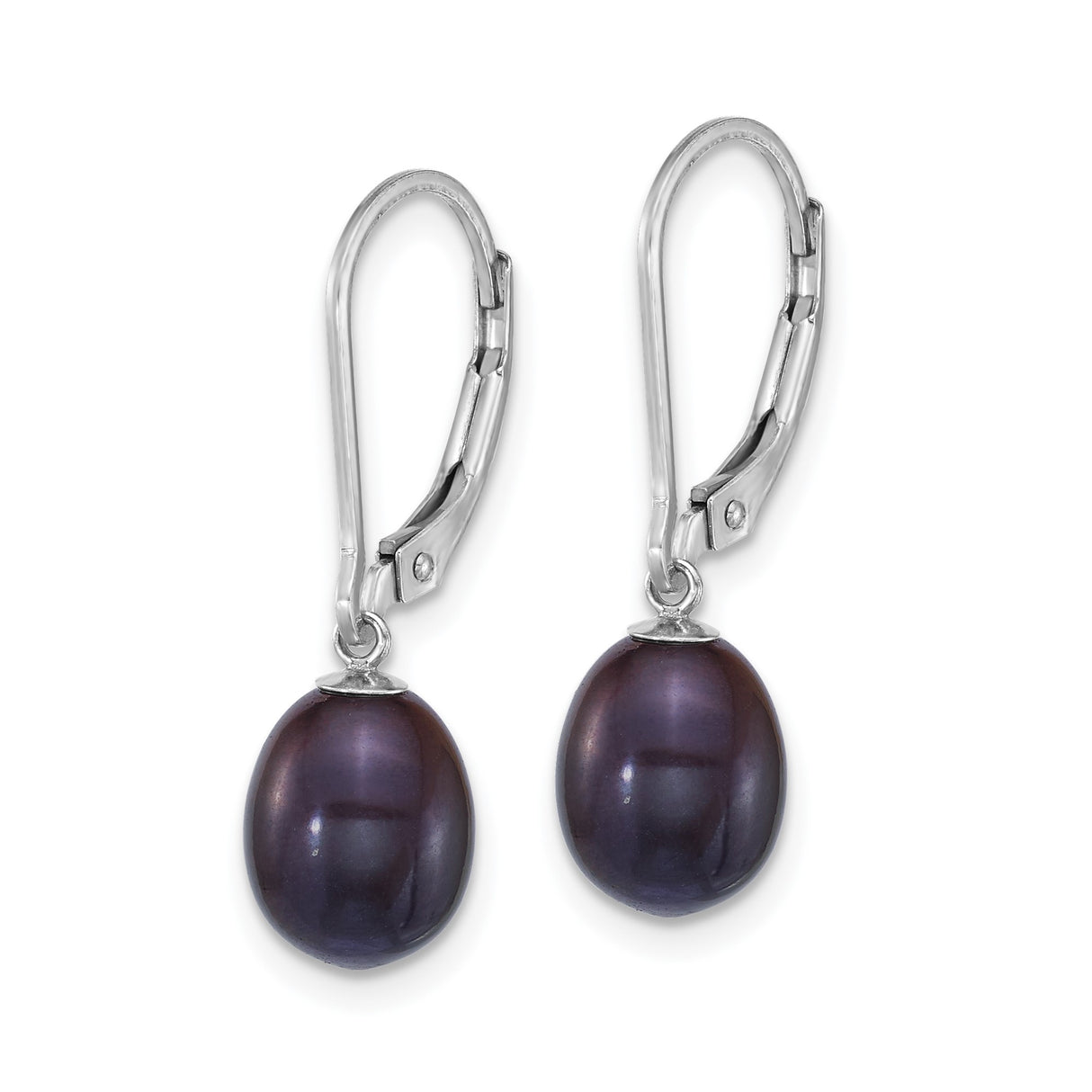Sterling Silver Drop Earrings with Interchangeable Cultured Freshwater Pearls, Black and White Dangles