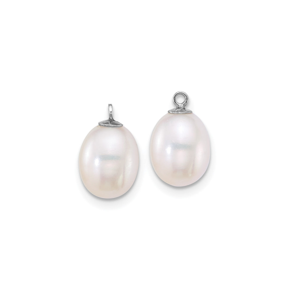 Sterling Silver Drop Earrings with Interchangeable Cultured Freshwater Pearls, Black and White Dangles