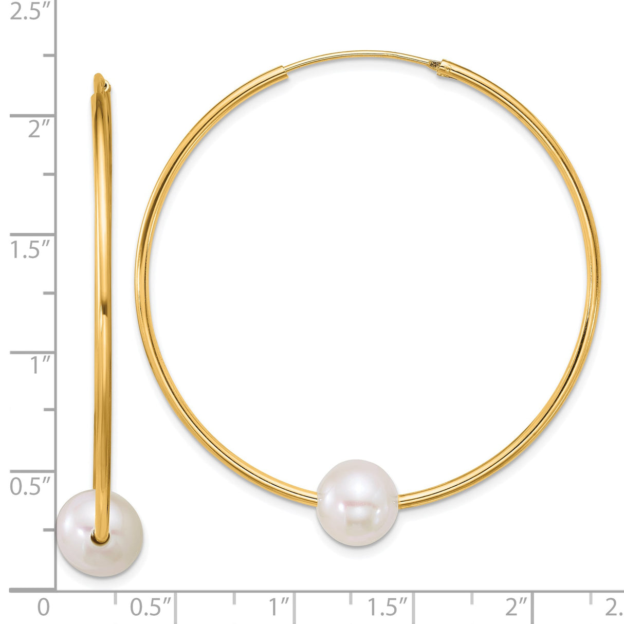 Sterling Silver Hoop Earrings with White Pearl Bead, Minimalist Modern Bridal Jewelry for Women