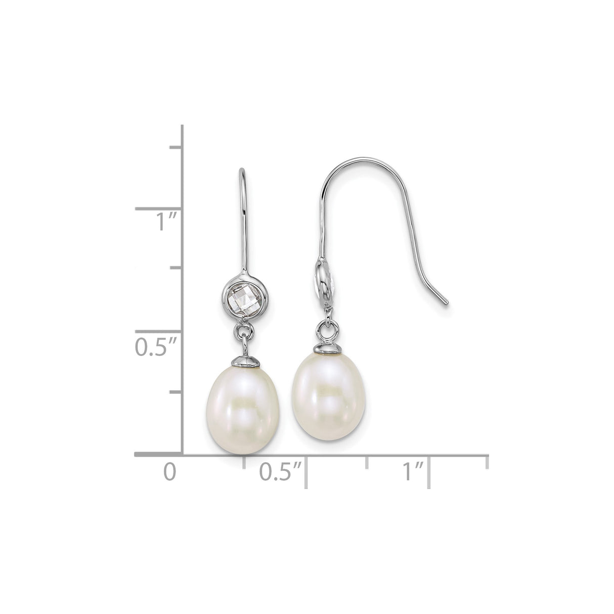 Sterling Silver Dangle Earrings with Freshwater Cultured Pearls and Glass Accents