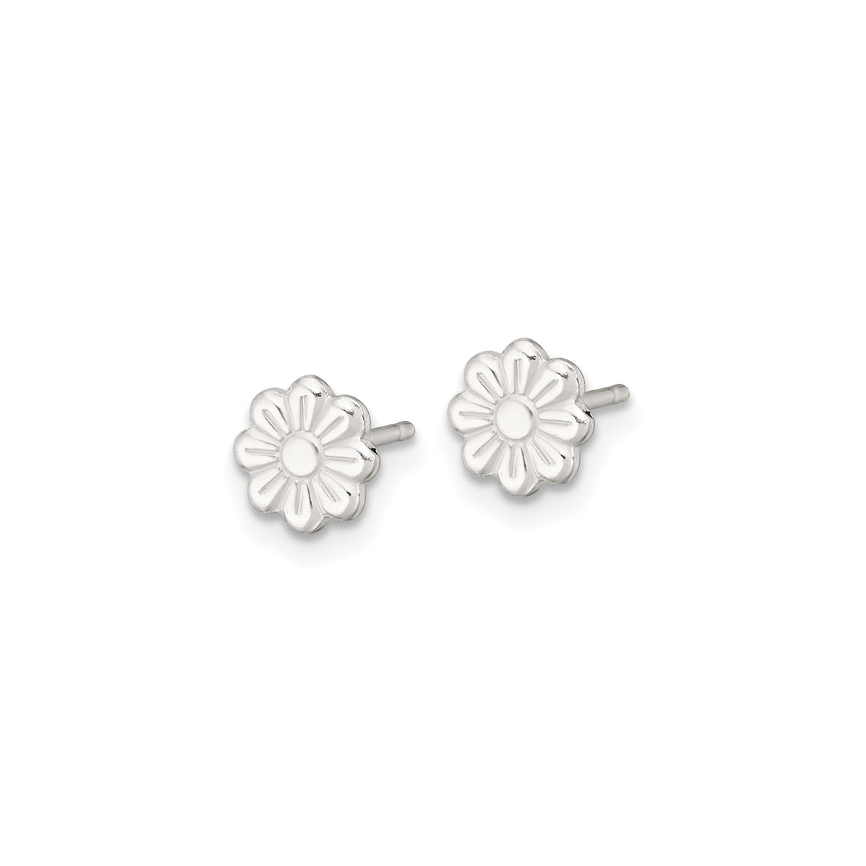 Sterling Silver Daisy Stud Earrings, Delicate Petal Design, Floral Motif for Women