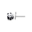 Sterling Silver Panda Bear Stud Earrings with Black and White Enamel, Animal Theme for Women and Girls