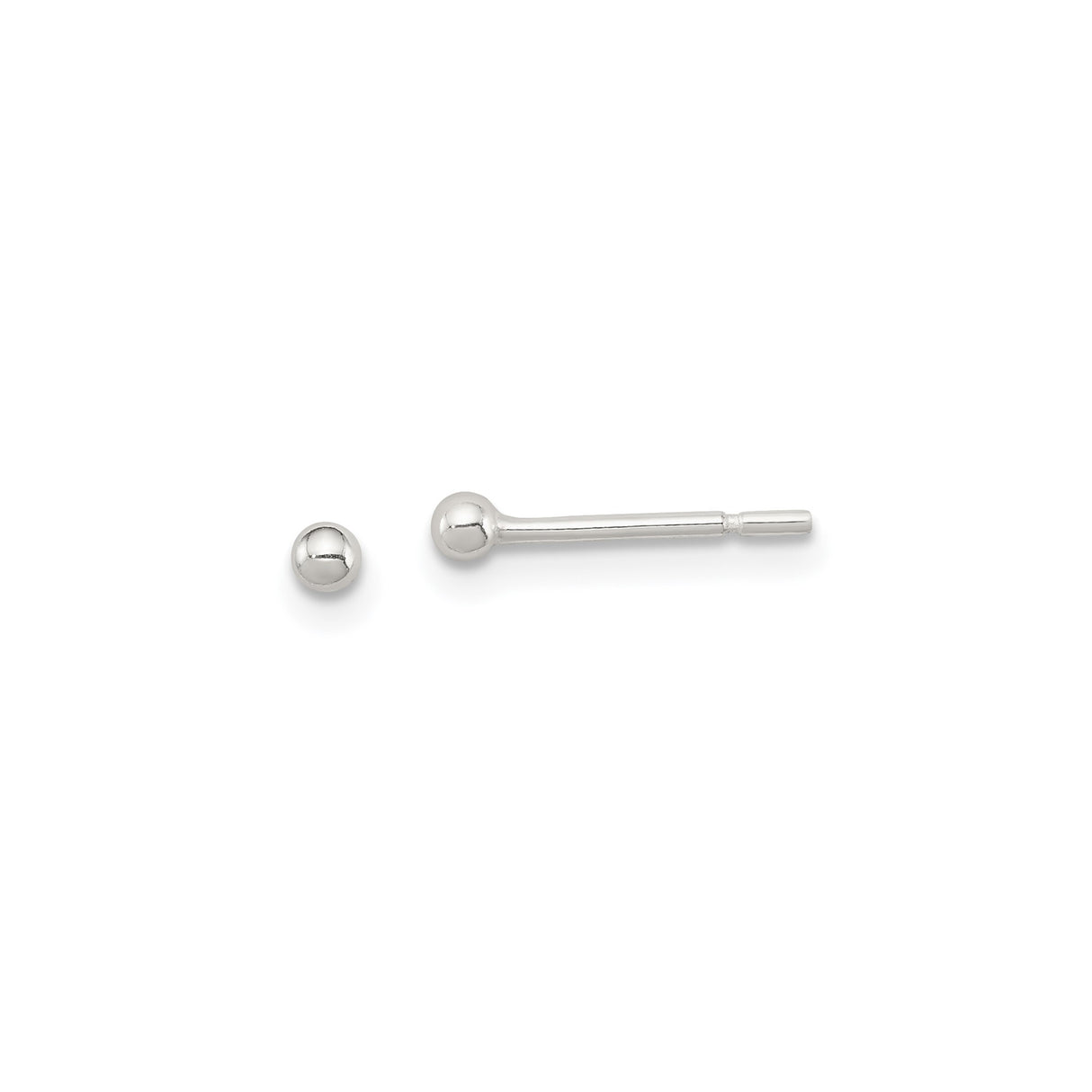 Sterling Silver Ball Stud Earrings, Polished Minimalist Design for Women and Men