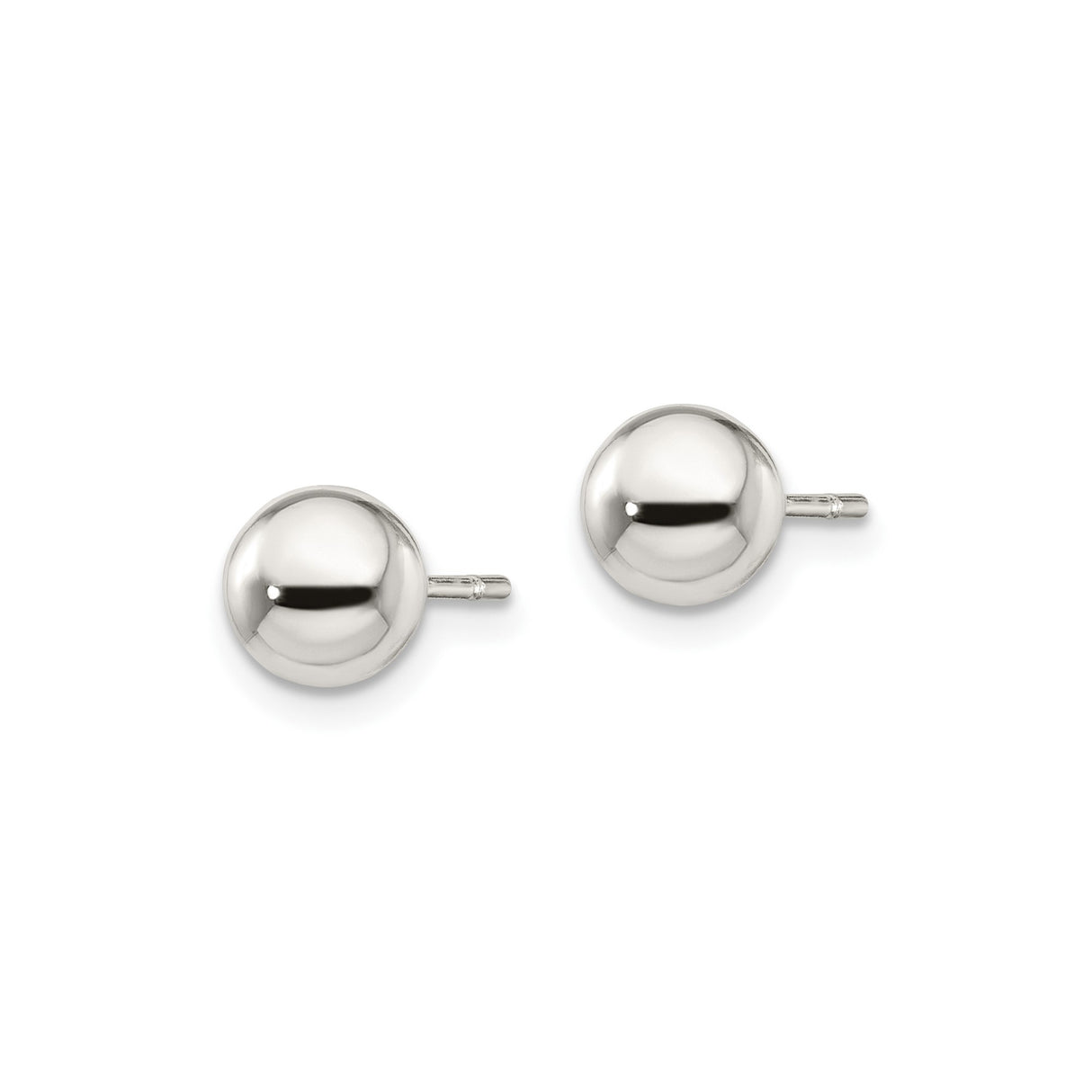 Sterling Silver Ball Stud Earrings, Polished Minimalist Sphere Design, Unisex Everyday Jewelry