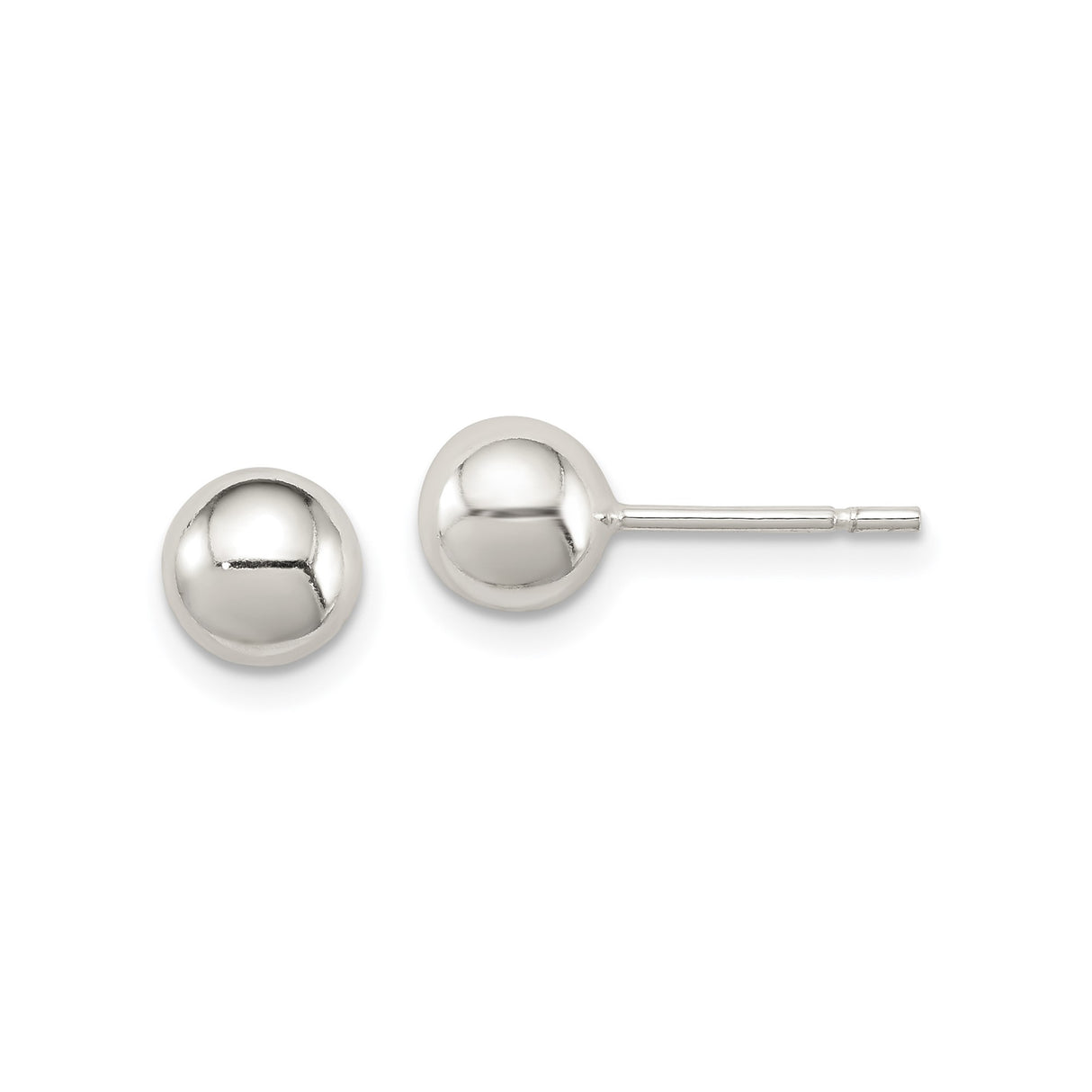 Sterling Silver Ball Stud Earrings, Polished Minimalist Sphere Design, Unisex Everyday Jewelry