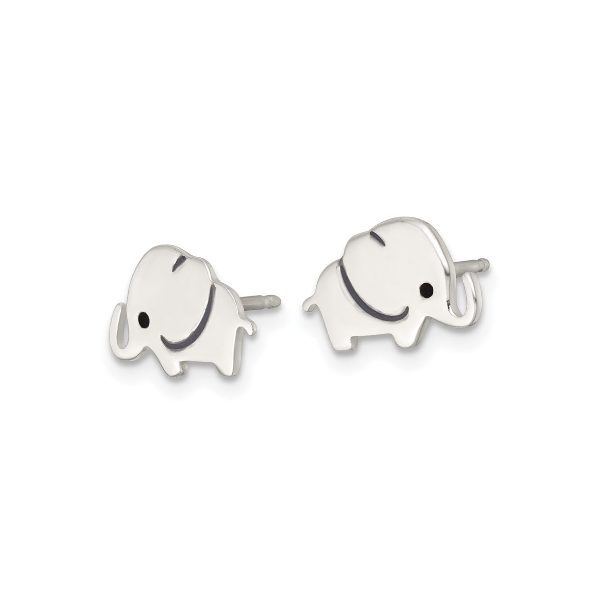 Sterling Silver Elephant Stud Earrings with Dainty Animal Motif for Women