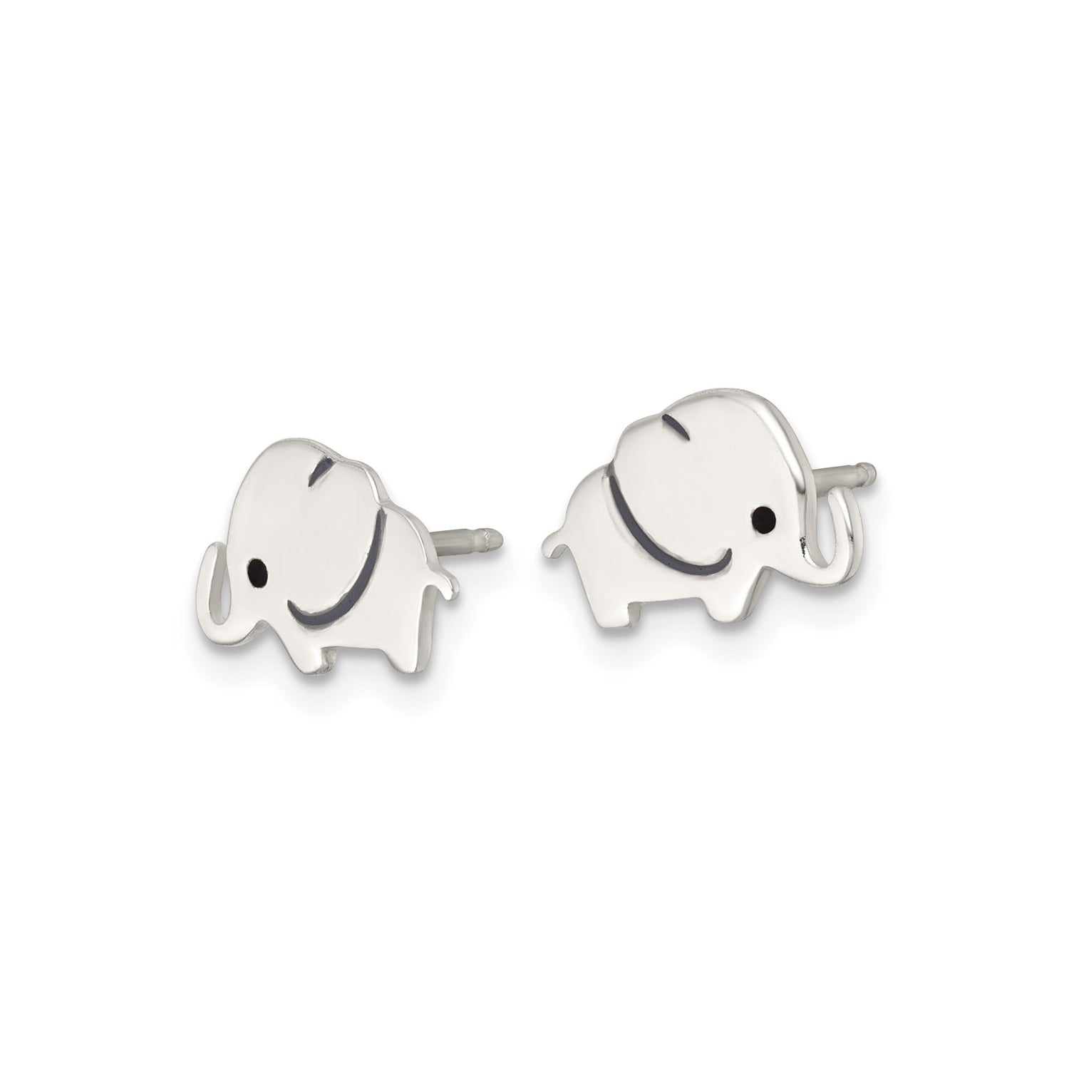 Sterling Silver Elephant Stud Earrings with Dainty Animal Motif for Women