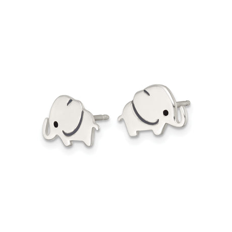Sterling Silver Elephant Stud Earrings with Dainty Animal Motif for Women