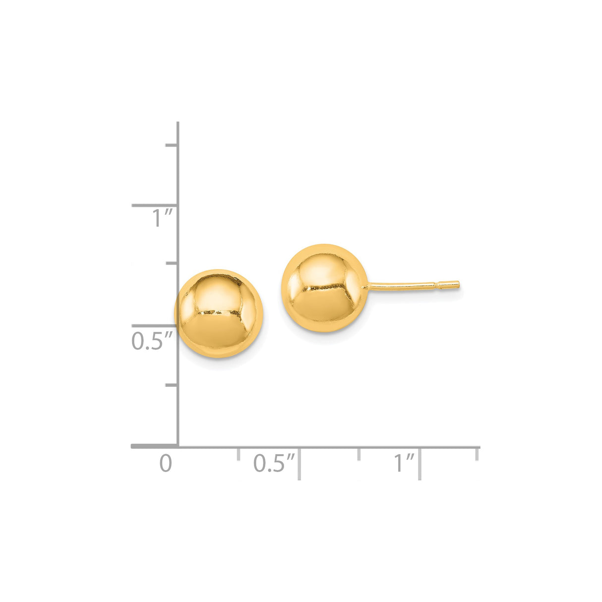 Sterling Silver Gold-Plated 9mm Ball Stud Earrings, Polished Minimalist Design for Women