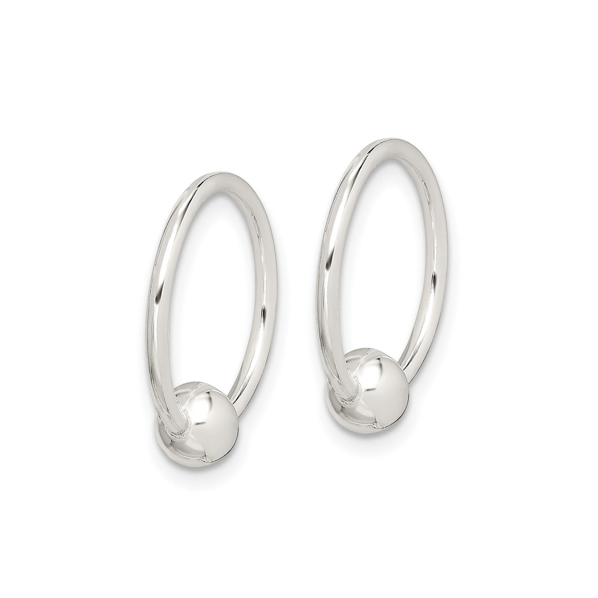 Sterling Silver Captive Bead Hoop Earring, Minimalist Loop for Nose, Lip, or Cartilage Piercing