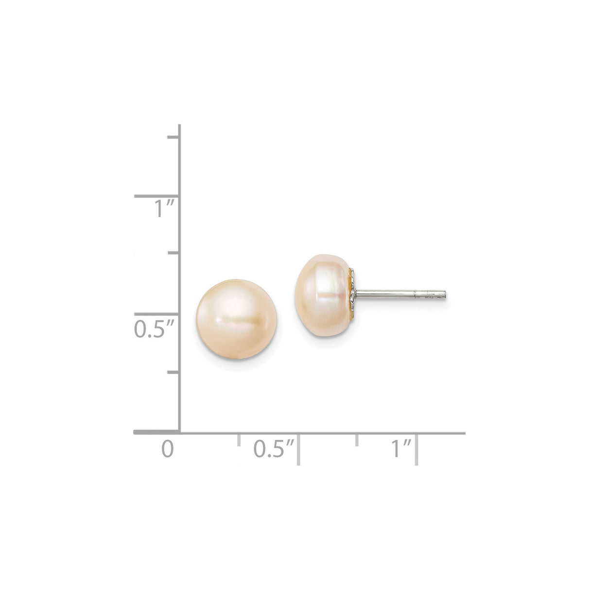 Sterling Silver Stud Earrings with Freshwater Cultured Pearls, Classic Solitaire Style for Women