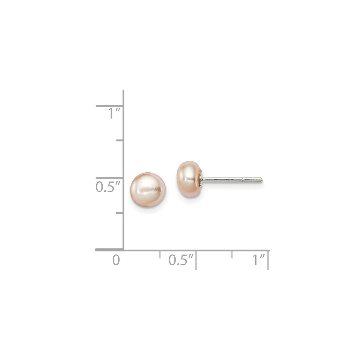 Sterling Silver Stud Earrings with Pink Freshwater Pearls, Classic Bridal or Everyday Style