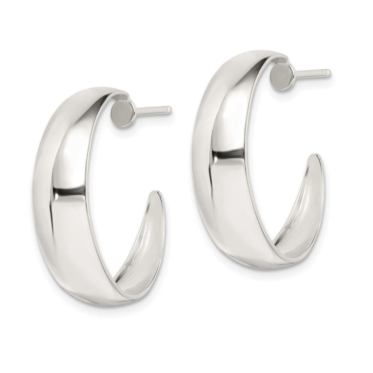 Sterling Silver Hoop Earrings, Classic Minimalist Polished Lightweight Design for Women