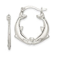 Sterling Silver Dolphin Hoop Earrings with Touching Noses and Ocean Theme Design