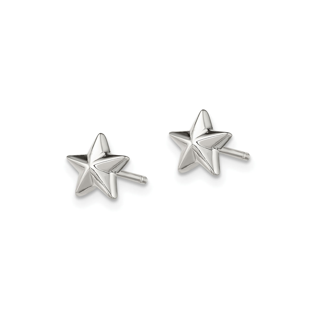 Sterling Silver Star Stud Earrings, Minimalist Five-Pointed Celestial Design for Women and Unisex Wear