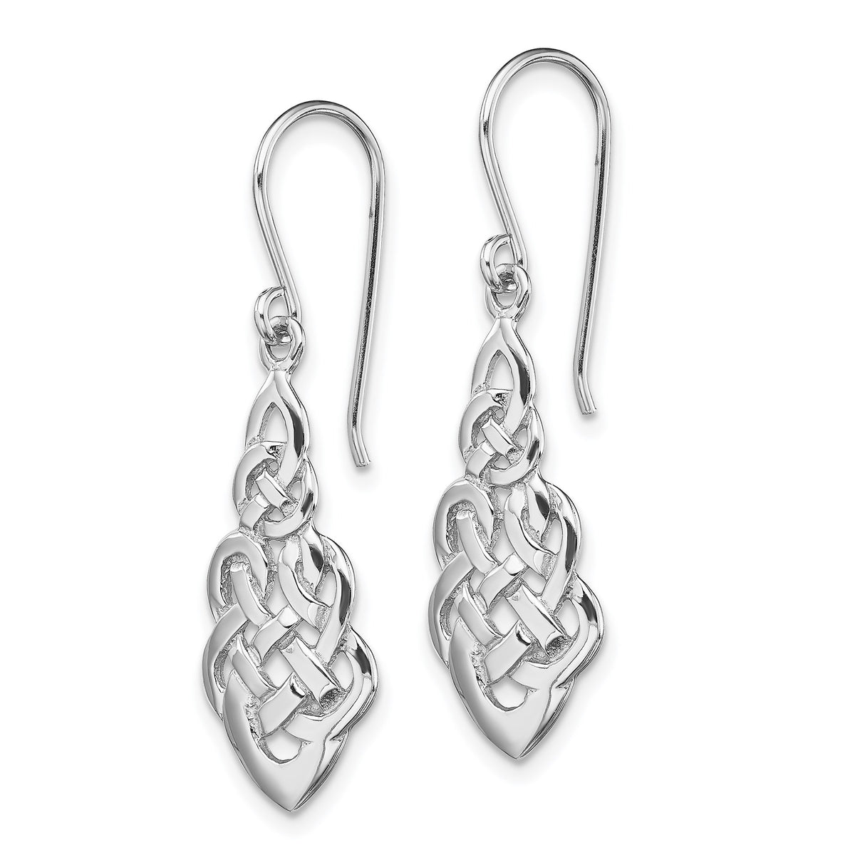 Sterling Silver Celtic Knot Drop Earrings with Intertwined Design Inspired by Irish Heritage