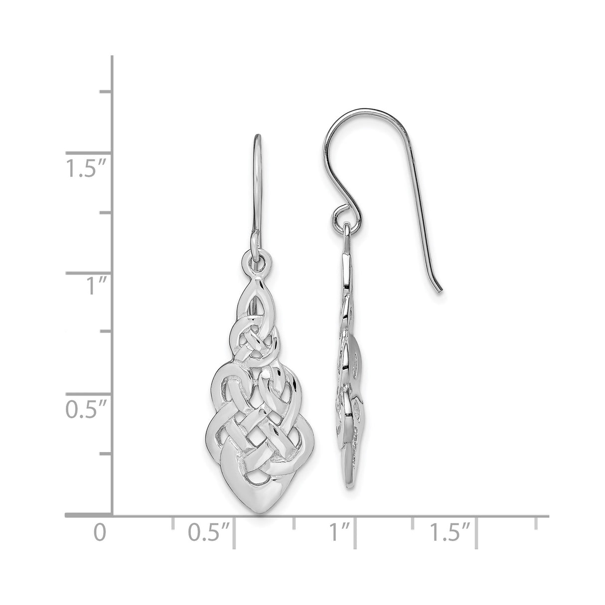 Sterling Silver Celtic Knot Drop Earrings with Intertwined Design Inspired by Irish Heritage