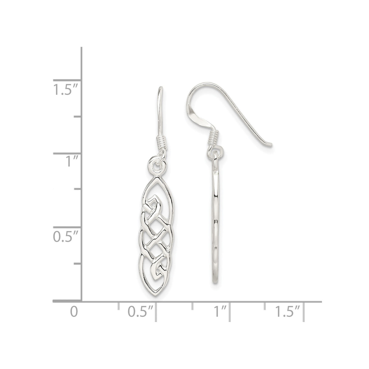 Sterling Silver Celtic Knot Dangle Earrings with Interwoven Irish Design