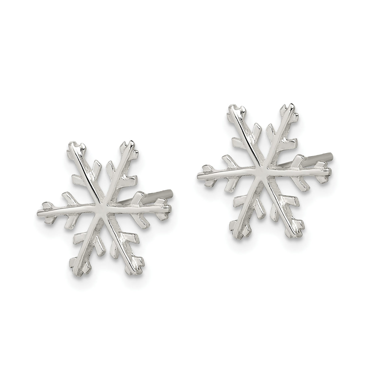 Sterling Silver Snowflake Stud Earrings, Delicate Winter Theme Jewelry for Women