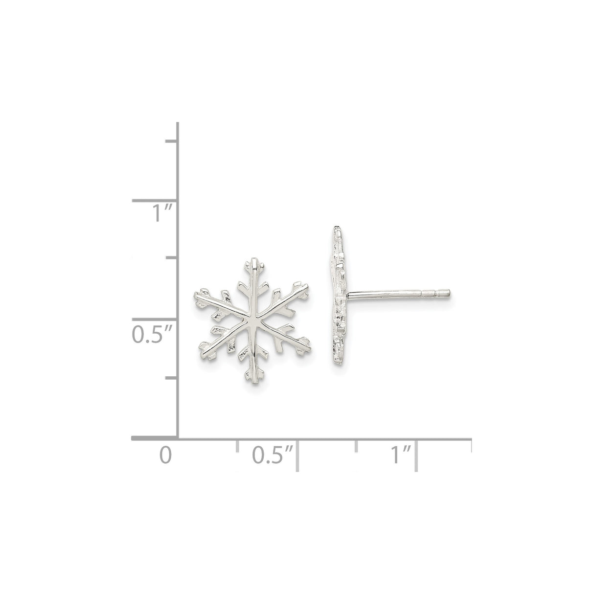 Sterling Silver Snowflake Stud Earrings, Delicate Winter Theme Jewelry for Women