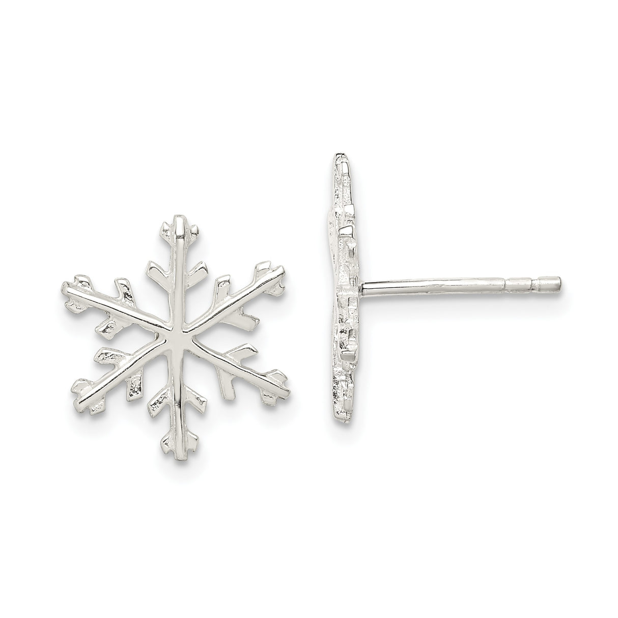 Sterling Silver Snowflake Stud Earrings, Delicate Winter Theme Jewelry for Women