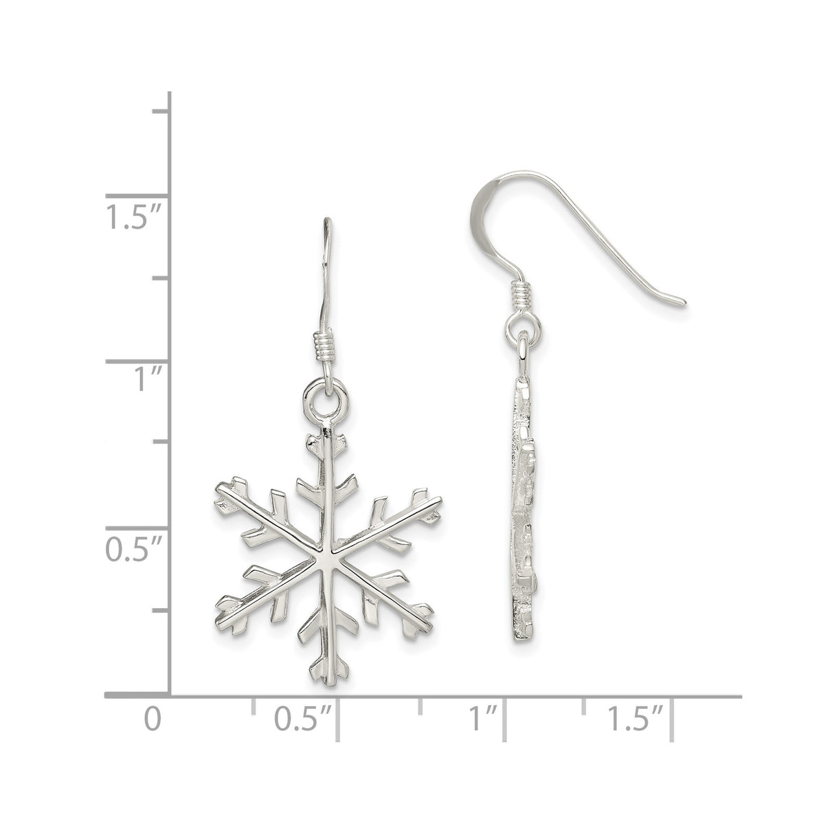 Sterling Silver Snowflake Dangle Earrings with Winter-Inspired Design for Women