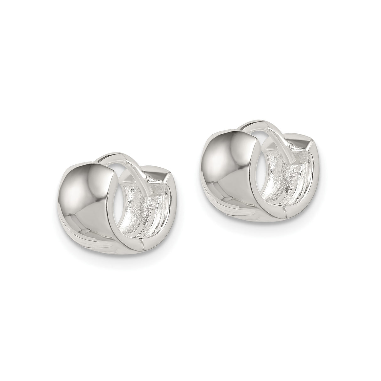 Sterling Silver Huggie Earrings, Polished Small Hoop Design, Minimalist Unisex Style