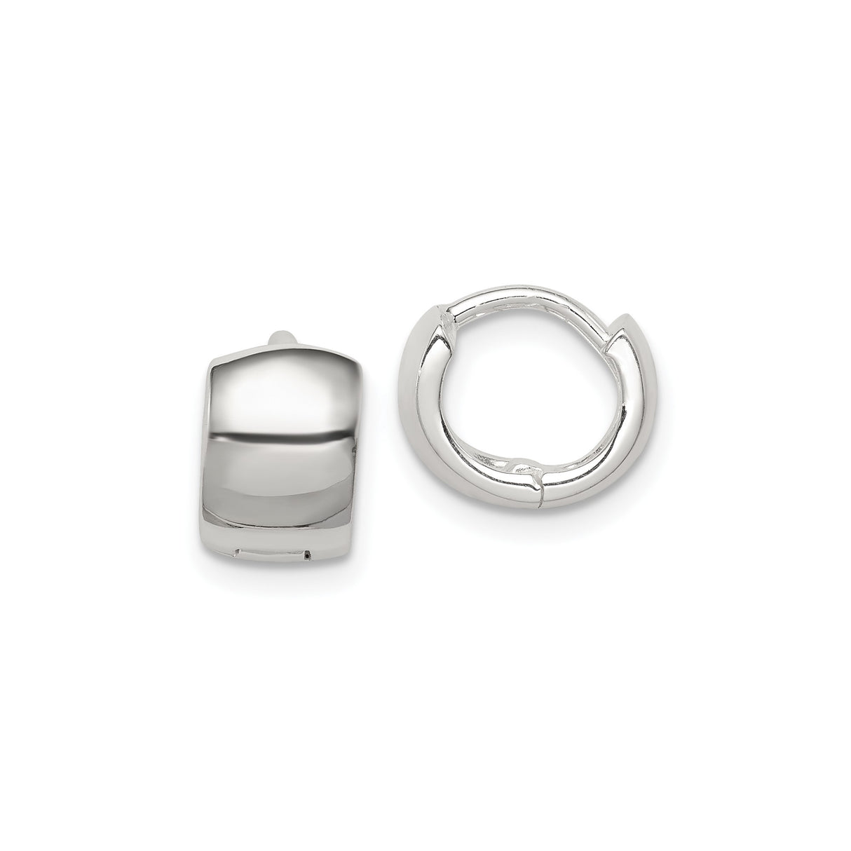Sterling Silver Huggie Earrings, Polished Small Hoop Design, Minimalist Unisex Style