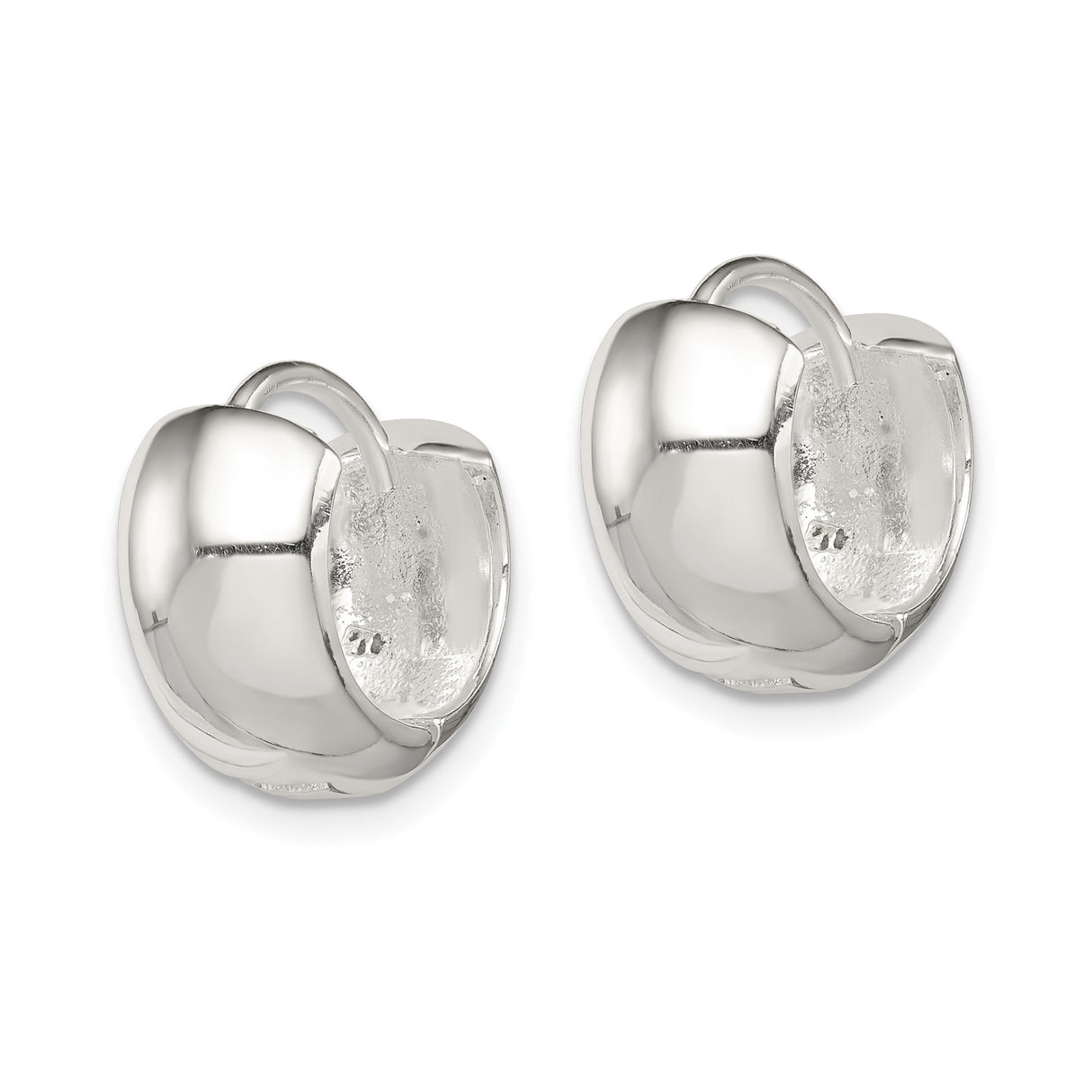 Sterling Silver Huggie Earrings with Smooth Polished Design, Minimalist Small Hoops for Women