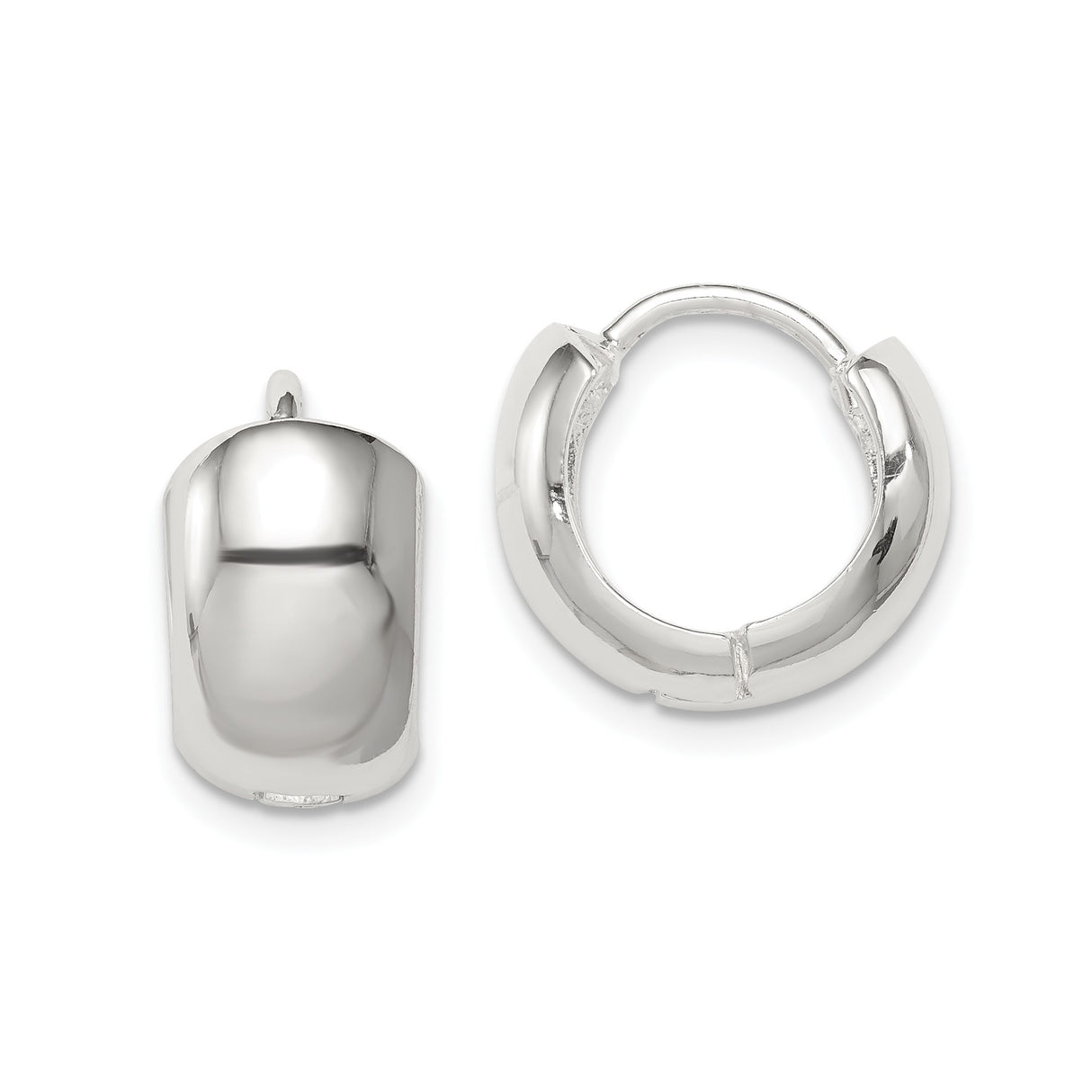 Sterling Silver Huggie Earrings with Smooth Polished Design, Minimalist Small Hoops for Women