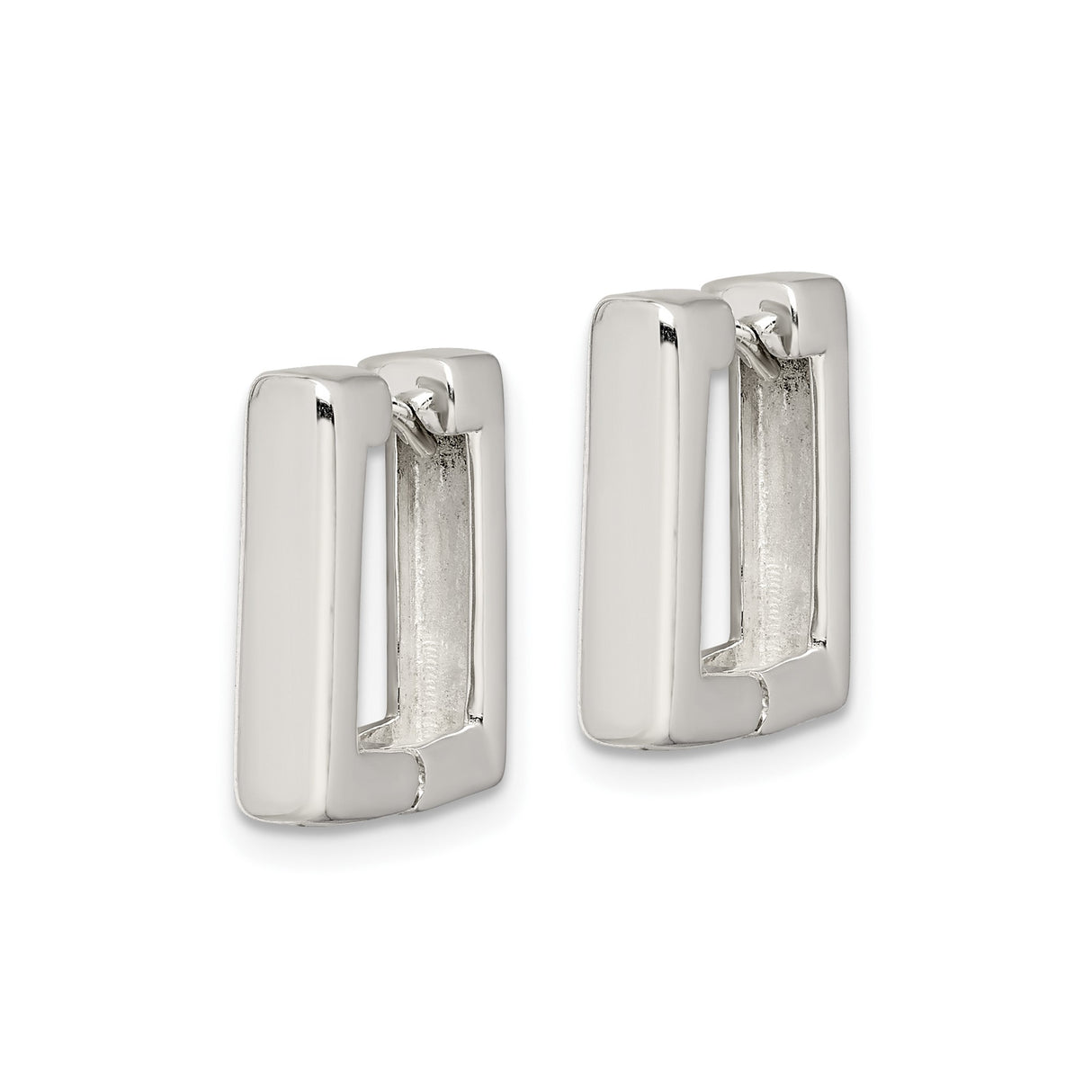 Sterling Silver Square Hoop Earrings, Modern Geometric Minimalist Design for Women and Men