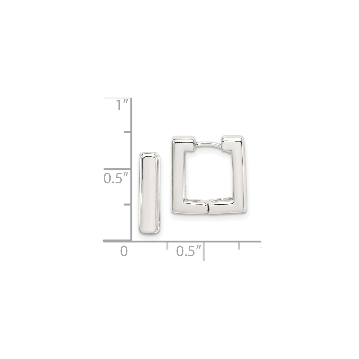 Sterling Silver Square Hoop Earrings, Modern Geometric Minimalist Design for Women and Men