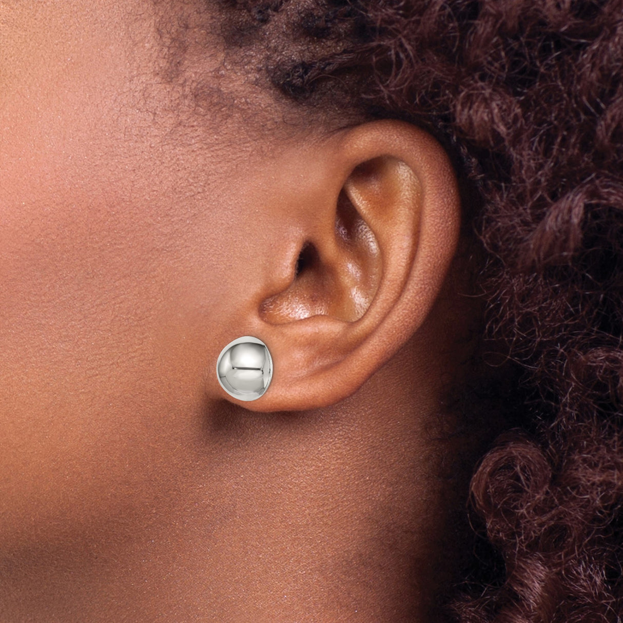 Sterling Silver Dome Stud Earrings, Smooth Polished Half-Sphere Design, Minimalist Round Style