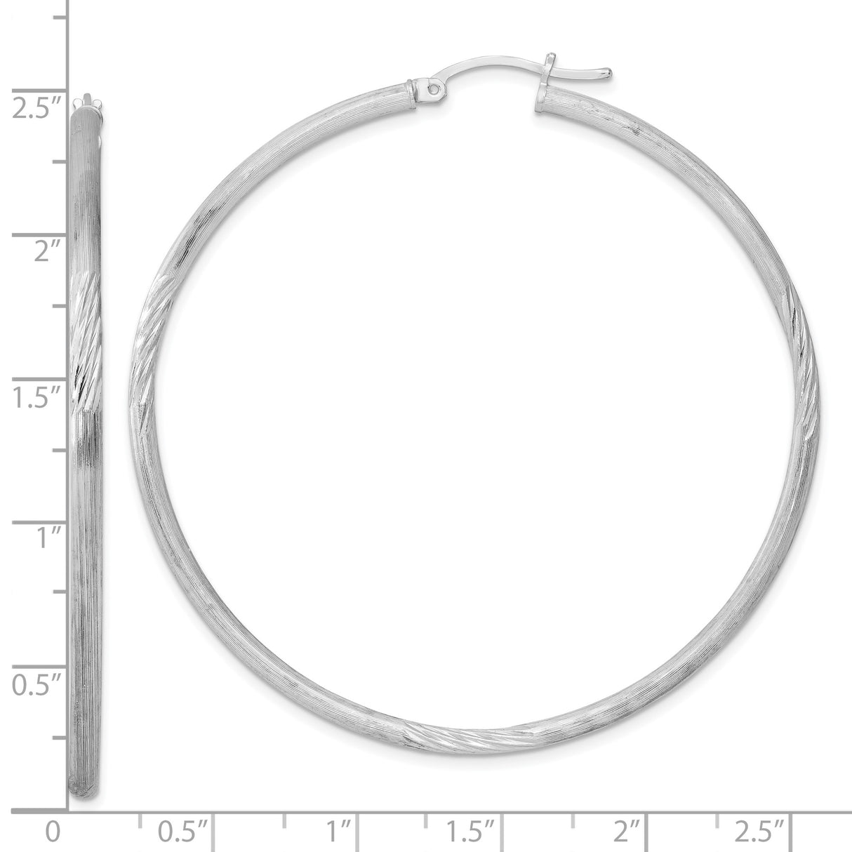 Sterling Silver Hoop Earrings, Polished and Textured Round Minimalist Design