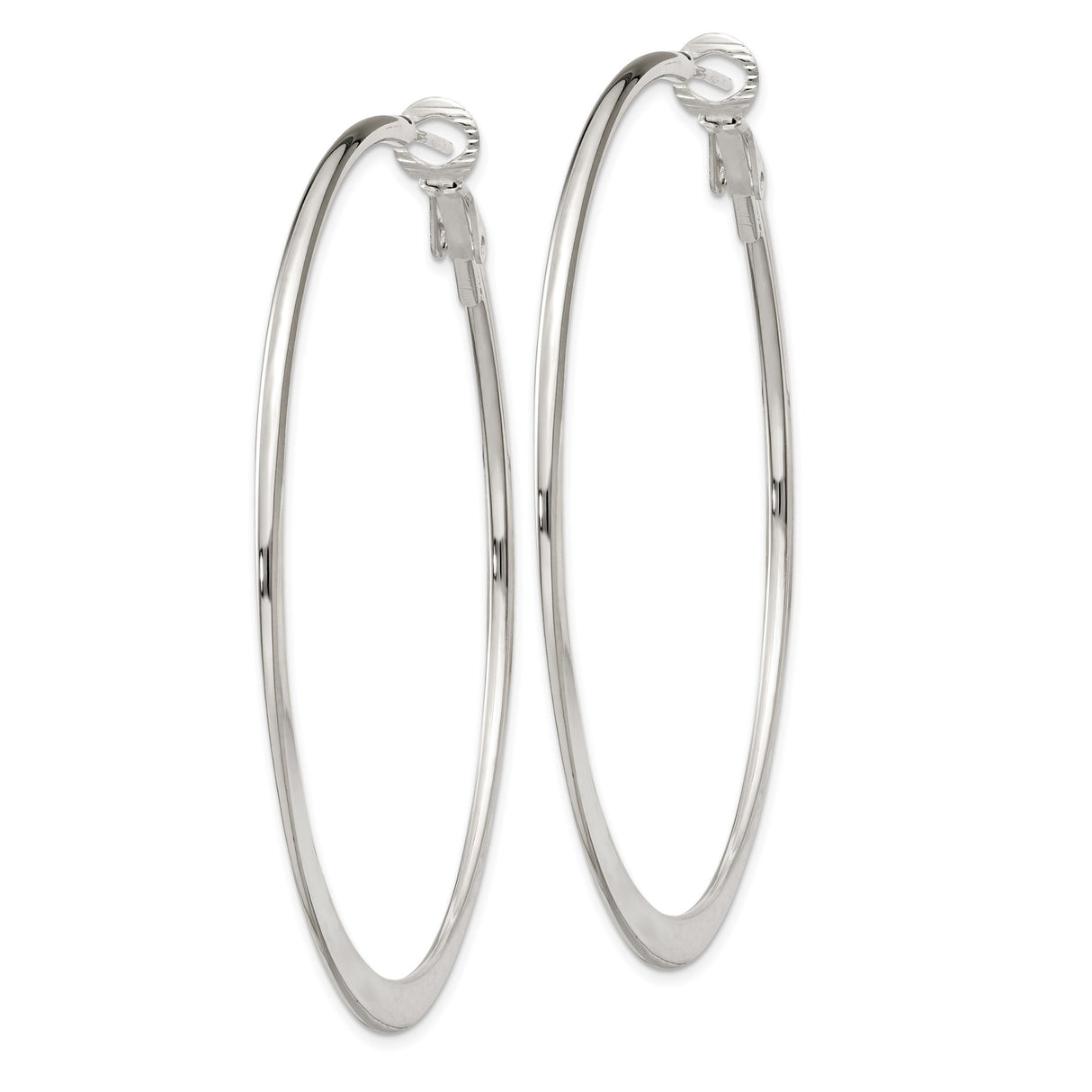 Sterling Silver Hoop Earrings, Classic Round Design with Polished Finish, Minimalist Sleek Style