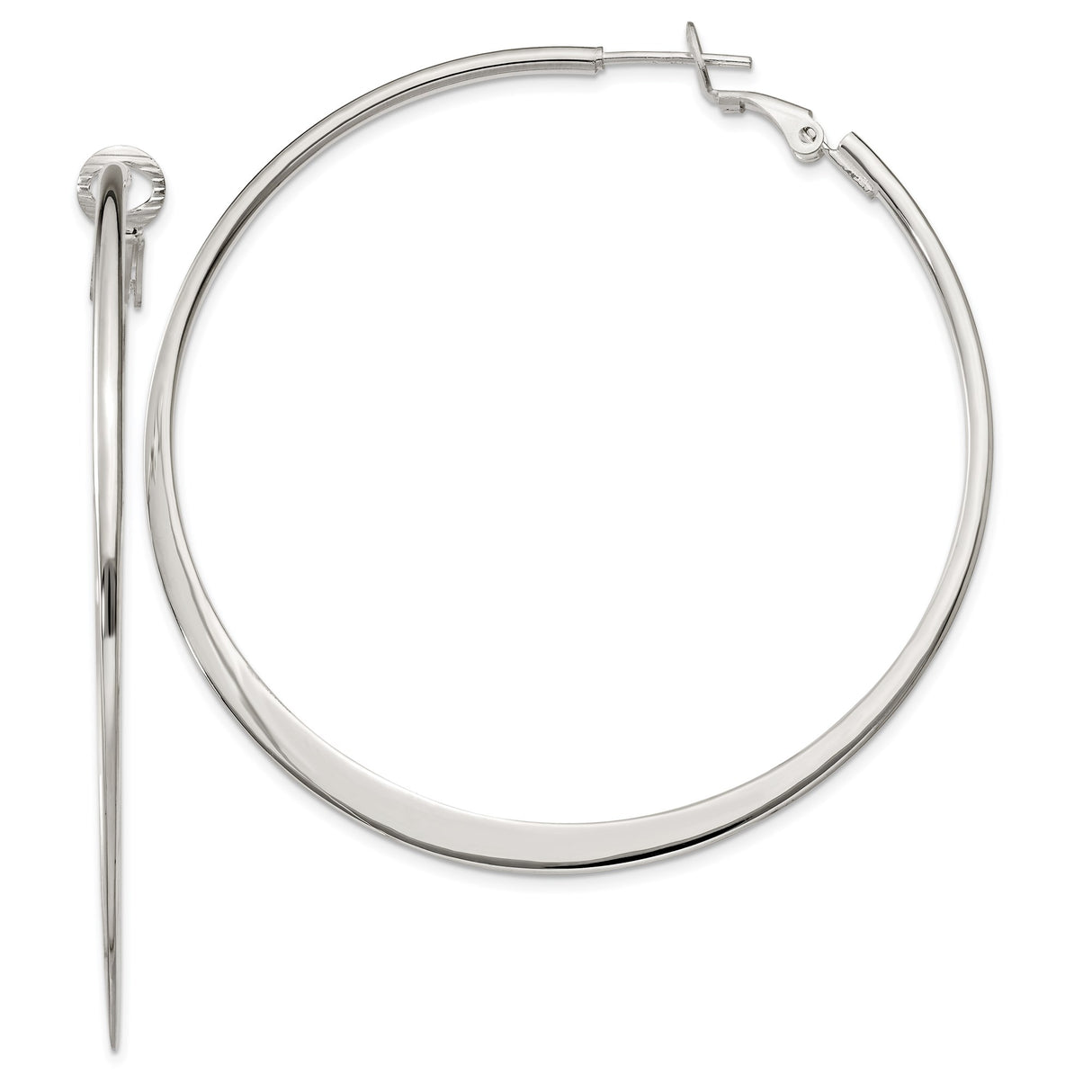Sterling Silver Hoop Earrings, Classic Round Design with Polished Finish, Minimalist Sleek Style