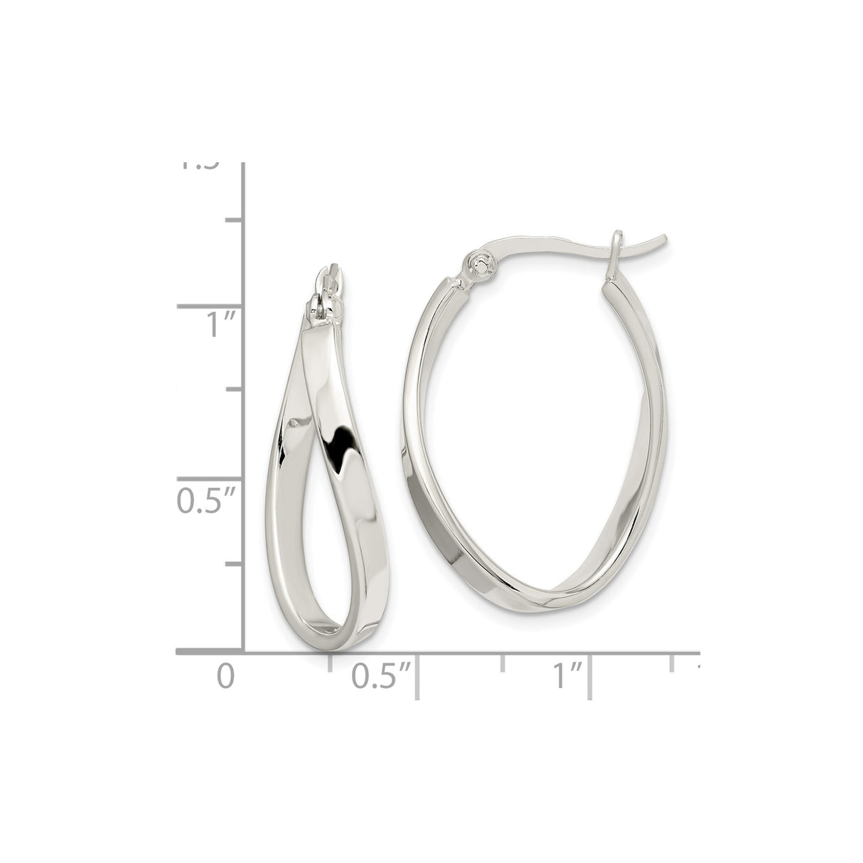 Sterling Silver Twisted Hoop Earrings, Polished Infinity Design, Lightweight Modern Style