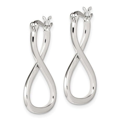 Sterling Silver Twisted Infinity Hoop Earrings with Crossover Oval Design for Women