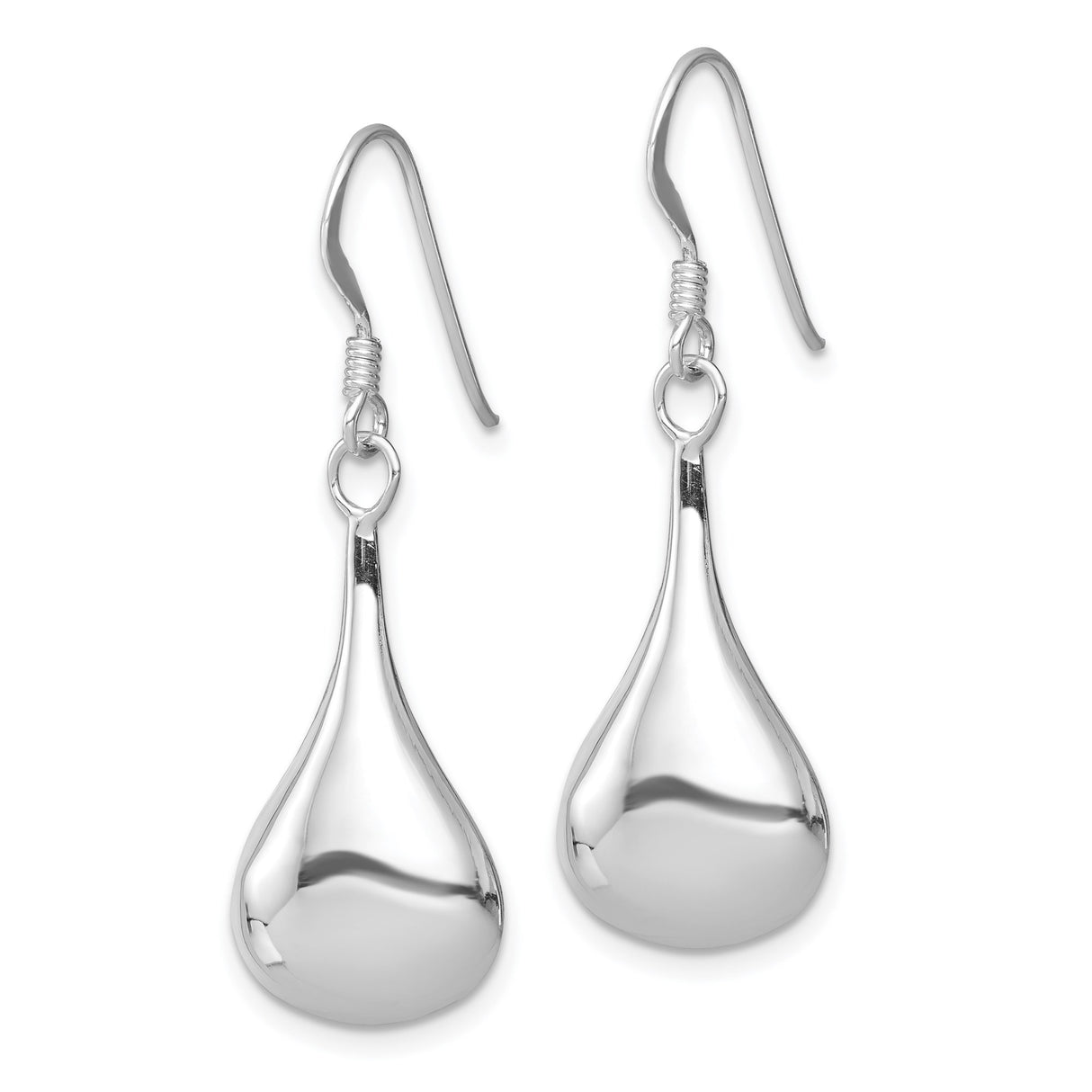 Sterling Silver Teardrop Dangle Earrings, Sleek Minimalist Design for Women